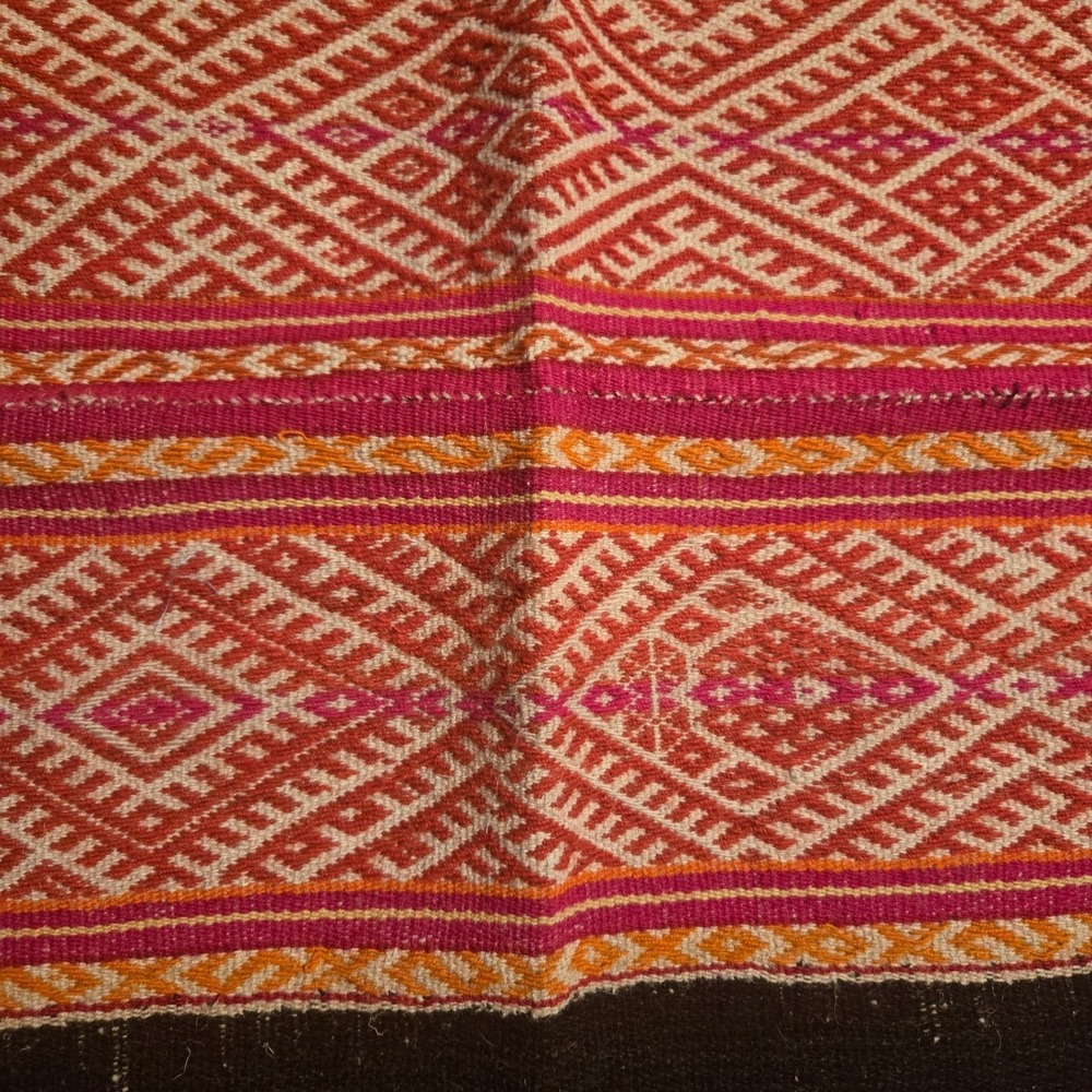Handwoven Global Interiors Mayan Folk Art Textile Indigenous Bohemian Folk 50x44 - Picture 5 of 7